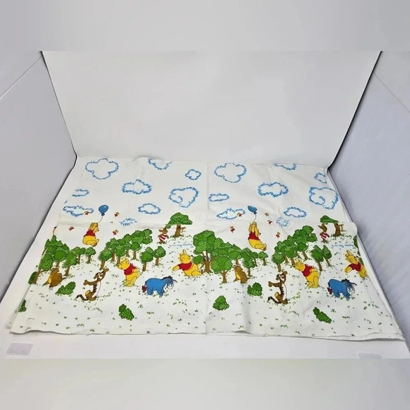 Vintage Winnie The Pooh 100 Acre Wood Print Flannel Receiving Blanket 28”x40” - Picture 6 of 6